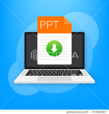 PPT file icon. Spreadsheet document type. Modern flat design graphic illustration. Vector PPT icon. PPT file icon. Spreadsheet document type. Modern flat design graphic illustration. Vector PPT icon. 75466097