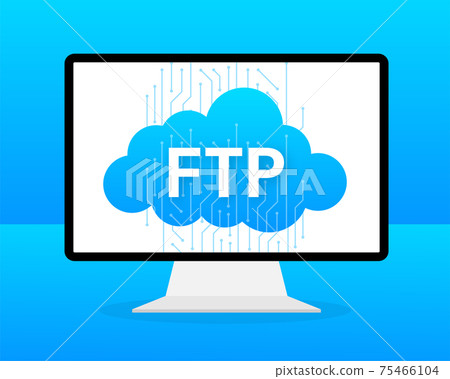 Flat web banner with ftp. Application interface. Technology concept. Vector illustration. Flat web banner with ftp. Application interface. Technology concept. Vector illustration. 75466104