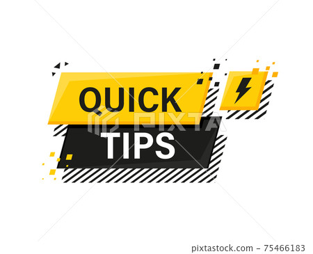 Quick tips megaphone yellow banner in 3D style on white background. Vector illustration. Quick tips megaphone yellow banner in 3D style on white background. Vector illustration. 75466183