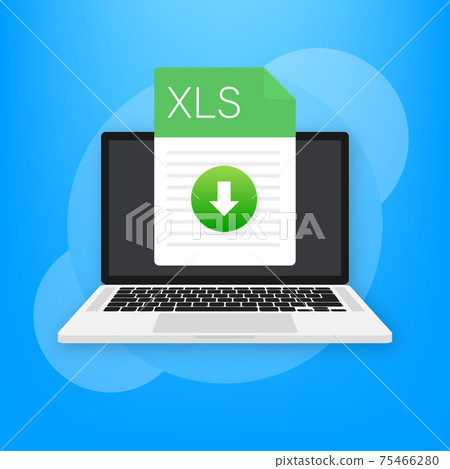 XLS file icon. Spreadsheet document type. Modern flat design graphic illustration. Vector XLS icon. 75466280