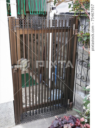Cat repellent sheet installed at the gate of the door 75467957