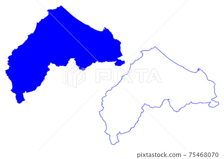 Ancona province (Italy, Italian Republic, Marche or The Marches region) map vector illustration, scribble sketch Province of Ancona map 75468070