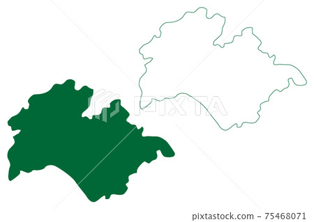 West Karbi Anglong district (Assam State, Republic of India) map vector illustration, scribble sketch West Karbi Anglong map 75468071