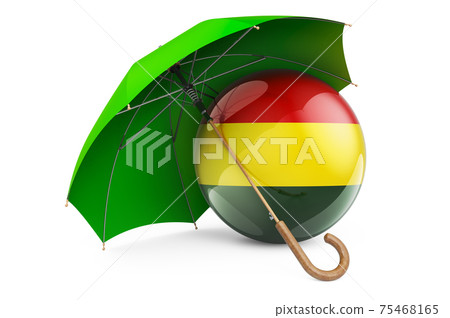 Bolivian flag under umbrella. Protection and security of Bolivia concept, 3D rendering Bolivian flag under umbrella. Protection and security of Bolivia concept, 3D rendering 75468165
