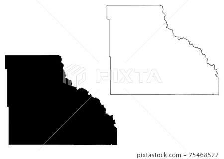 Big Horn County, State of Wyoming (U.S. county, United States of America, US) map vector illustration, scribble sketch Big Horn map 75468522