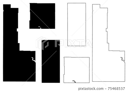 Lincoln, Natrona and Goshen County, State of Wyoming (U.S. county, United States of America, US) map vector illustration, scribble sketch map 75468537