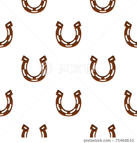 Illustration on theme Irish holiday St Patrick day, seamless horseshoes Illustration on theme Irish holiday St Patrick day, seamless horseshoes 75468610