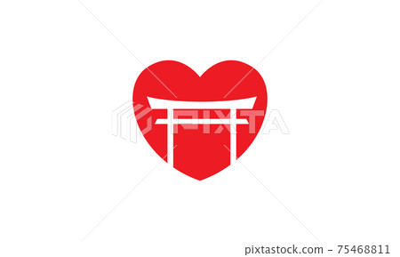red love torii japan logo symbol vector icon illustration design red love torii japan logo symbol vector icon illustration design 75468811