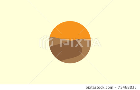 desert and sunset with circle logo symbol vector icon illustration design desert and sunset with circle logo symbol vector icon illustration design 75468833