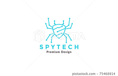 shield with spider technology connect logo vector symbol icon illustration design 75468914