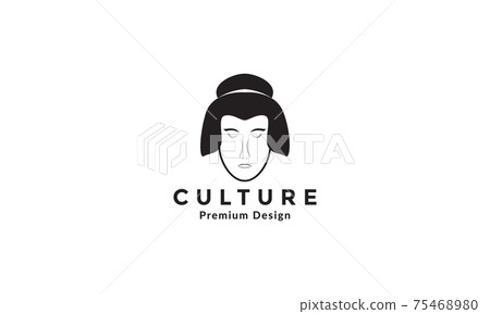 women head japan culture logo symbol vector icon illustration design 75468980