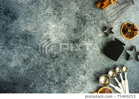 Cooking concept on stone background Cooking concept on stone background 75469253