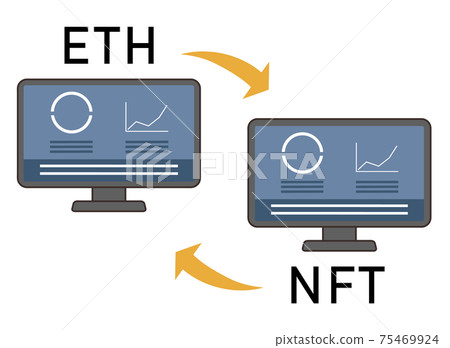 NFT monitor with screen - Stock Illustration [75469924] - PIXTA