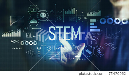 STEM with young man pointing STEM with young man pointing 75470962