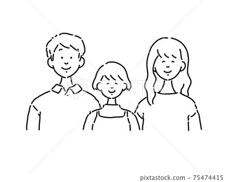 3 people family 3 people family 75474415