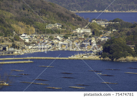 Murotsu Port from Cape Manyo, Aioi City, Hyogo Prefecture 75474781