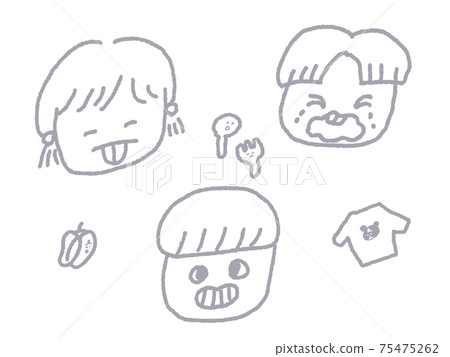 Illustration of children in the unpleasant period 75475262