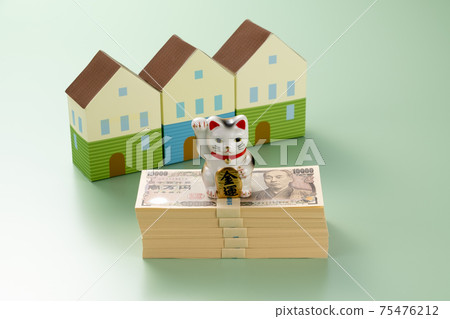 Maneki Neko and Money House Image Photo Maneki Neko and Money House Image Photo 75476212