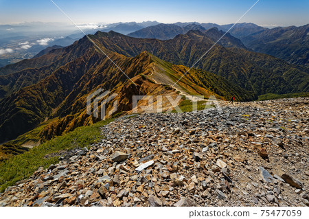從鹿島山立嶽山頂眺望千葉岳和take之峰的景色 75477059