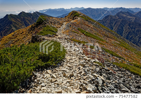 Mt. Nunobiki, Mt. Jiigatake and Mt. Harinoki seen from the Kashimayarigadake mountain trail 75477582