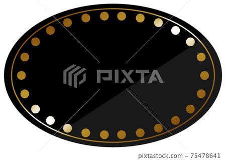 橢圓形點框黑色和金色 橢圓形點框黑色和金色 75478641