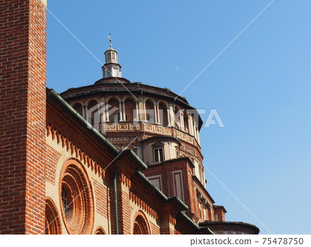 Milan Santa Maria della Guyer Church and Moon 75478750