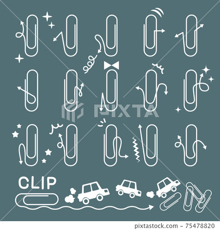 Clip arrow set 1_2 ・ Line illustration (with background) 75478820