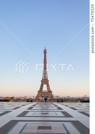 Trocadero Square in the blue sky 75479329