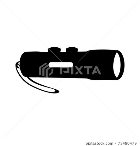 Small electrical pocket Flashlight with two buttons simple icon illustration 75480479