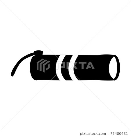 Small electrical pocket Flashlight simple icon illustration 75480481