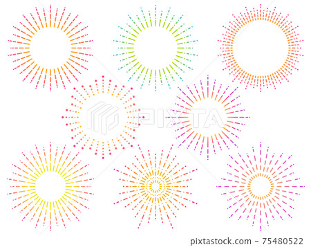 Dash and dot circular frameset (colorful gradient) 75480522