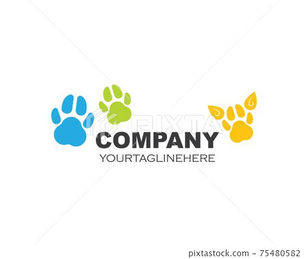 paw logo icon of pet vector paw logo icon of pet vector 75480582