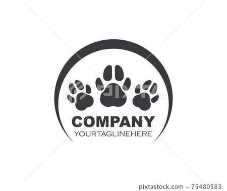 paw logo icon of pet vector 75480583