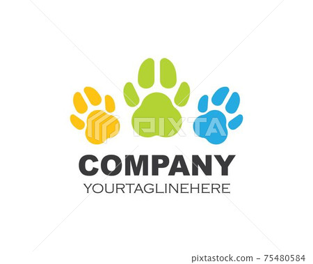 paw logo icon of pet vector paw logo icon of pet vector 75480584