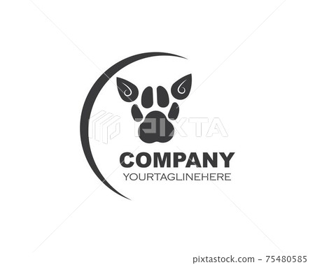 paw logo icon of pet vector paw logo icon of pet vector 75480585