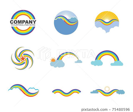 rainbow logo icon vector template rainbow logo icon vector template 75480596