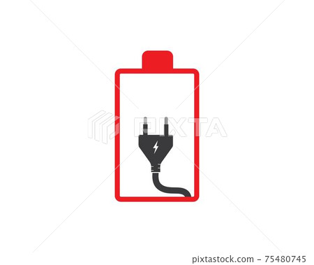battery icon logo illustration vector 75480745