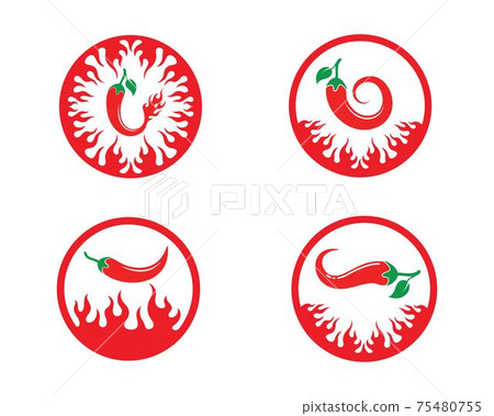 Chili logo icon vector illustration design 75480755