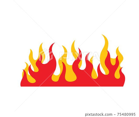 Fire flame Logo icon vector illustration design 75480995