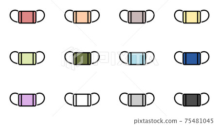 Colorful face mask icon set 75481045