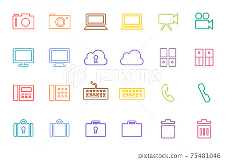 Colorful icons for photos, PCs, movies, etc. 75481046