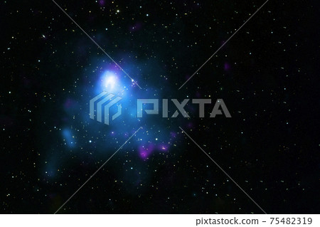 Blue galaxy with stars. Elements of this image were furnished by NASA. 75482319