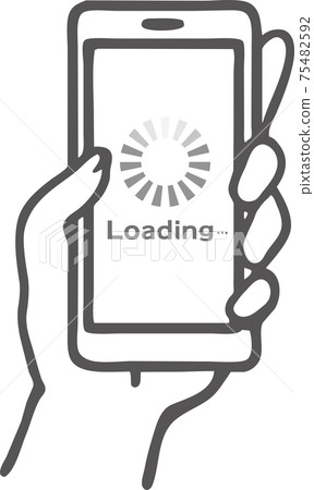 正在加載的智能手機的簡單插圖素材 正在加載的智能手機的簡單插圖素材 75482592