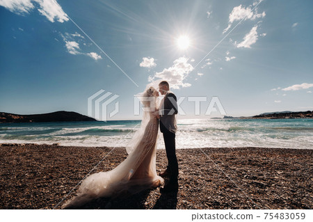 wedding couple on the French Riviera.Wedding in Provence.Bride and groom in France wedding couple on the French Riviera.Wedding in Provence.Bride and groom in France 75483059