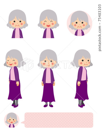 可愛的女高管插圖集變異白色背景 75483103