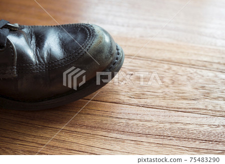 Damaged leather shoes Damaged leather shoes 75483290
