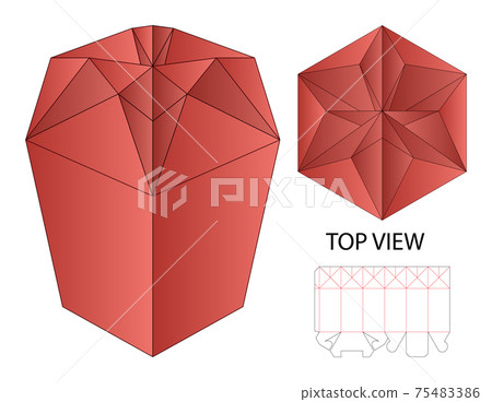 Box packaging die cut template design. 3d mock-up 75483386