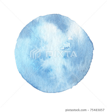 Watercolor circle material (No.14 blue) Analog, paper texture, texture Watercolor circle material (No.14 blue) Analog, paper texture, texture 75483857