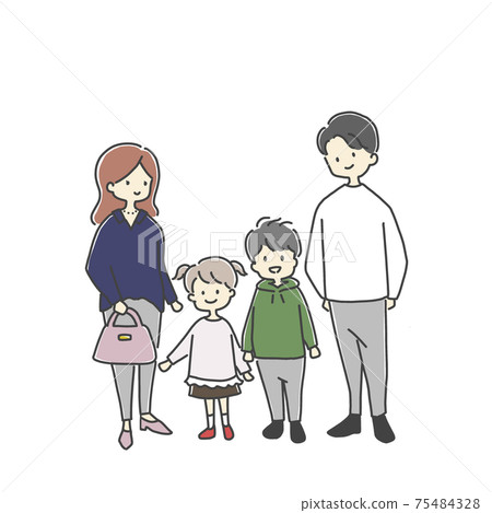 Family outing full body illustration 75484328