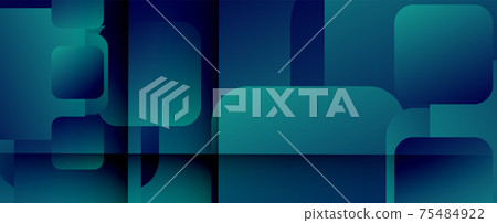 Square shapes composition geometric abstract background. 3D shadow effects and fluid gradients. Modern overlapping forms Square shapes composition geometric abstract background. 3D shadow effects and fluid gradients. Modern overlapping forms 75484922